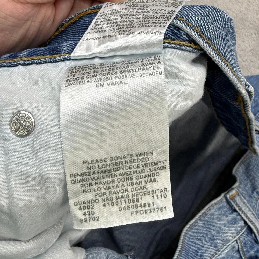 Levi's 505 Straight Fit Jeans Mens 46x34 Blue Medium Wash Denim Classic Casual